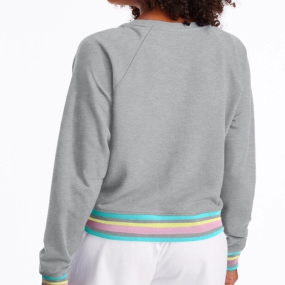 Champion Sweatshirt Rainbow Logo French Terry Crew Raglan Sleeves Grey L NWT - Picture 11 of 15